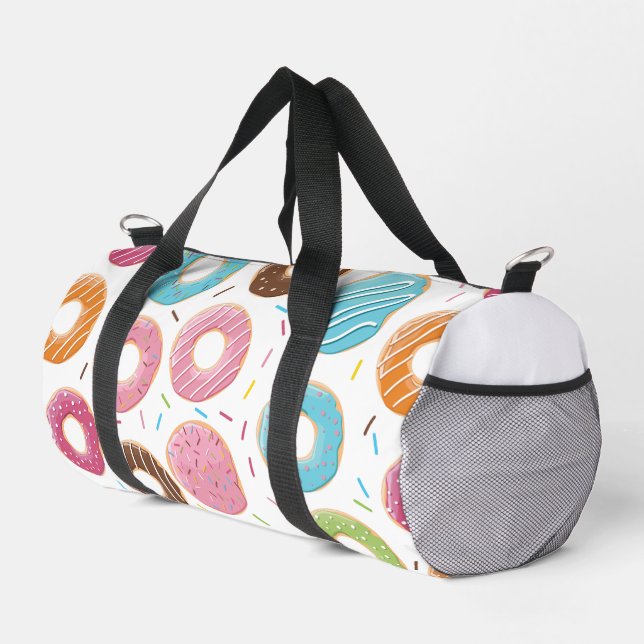 Retro Colourful Doughnuts Pattern Minimalist Fun P Duffle Bag (Right Corner)