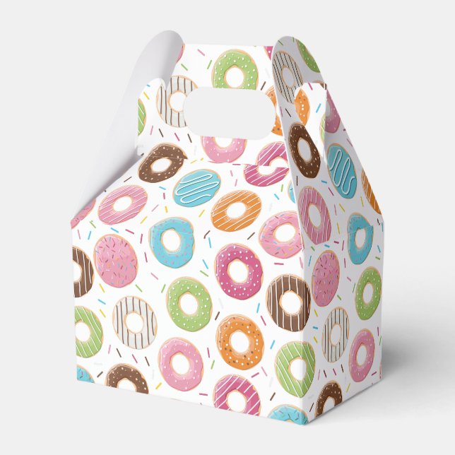 Retro Colourful Doughnuts Pattern Minimalist Fun P Favor Box (Front Side)