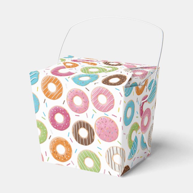 Retro Colourful Doughnuts Pattern Minimalist Fun P Favor Box (Front Side)