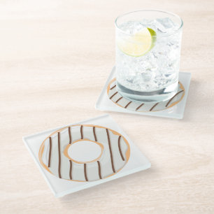 Retro Colourful Doughnuts Pattern Minimalist Fun P Glass Coaster