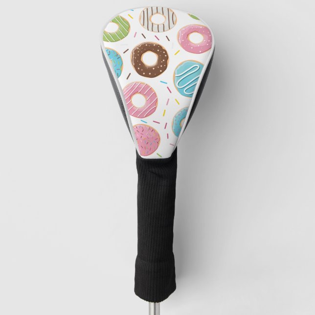 Retro Colourful Doughnuts Pattern Minimalist Fun P Golf Head Cover (Front)