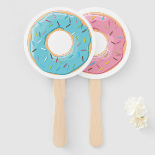 Retro Colourful Doughnuts Pattern Minimalist Fun P Hand Fan