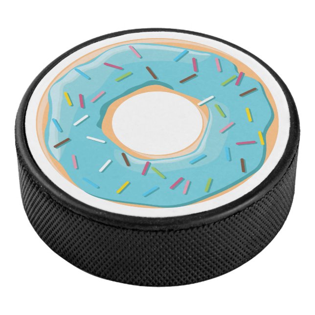 Retro Colourful Doughnuts Pattern Minimalist Fun P Hockey Puck (3/4)
