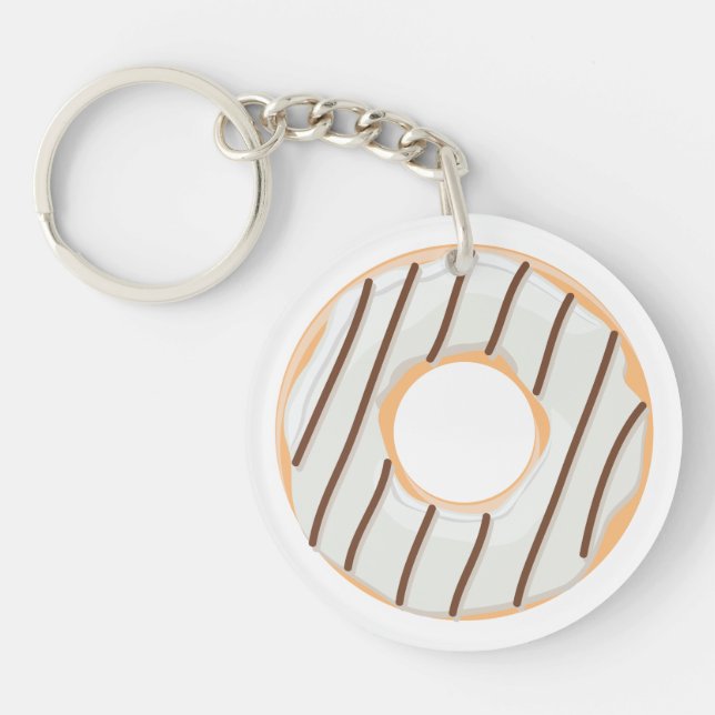 Retro Colourful Doughnuts Pattern Minimalist Fun P Keychain (Front)