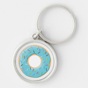 Retro Colourful Doughnuts Pattern Minimalist Fun P Keychain