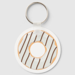 Retro Colourful Doughnuts Pattern Minimalist Fun P Keychain