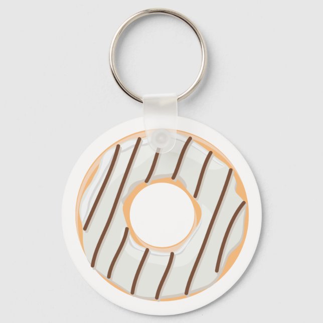 Retro Colourful Doughnuts Pattern Minimalist Fun P Keychain (Front)