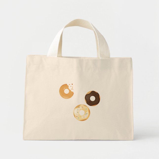 Retro Colourful Doughnuts Pattern Minimalist Fun P Mini Tote Bag (Front)