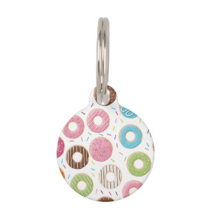 Retro Colourful Doughnuts Pattern Minimalist Fun P Pet Tag