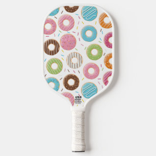 Retro Colourful Doughnuts Pattern Minimalist Fun P Pickleball Paddle