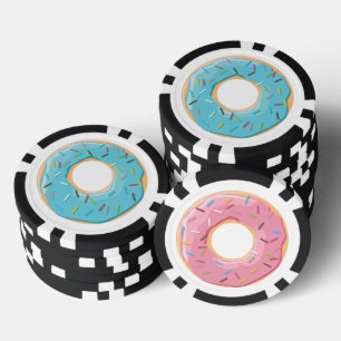 Retro Colourful Doughnuts Pattern Minimalist Fun P Poker Chips