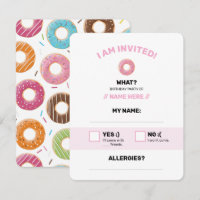 Retro Colourful Doughnuts Pattern Minimalist Fun P