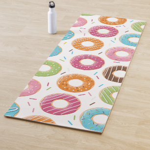 Retro Colourful Doughnuts Pattern Minimalist Fun P Yoga Mat