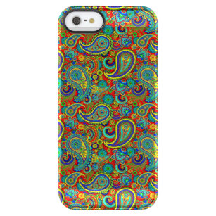 Retro Colourful Floral Paisley Pattern Clear iPhone SE/5/5s Case