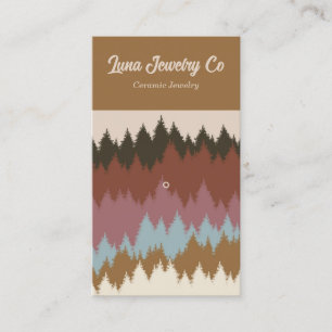 Retro Colourful Forest 1 Pin Jewellery Business Ca Card