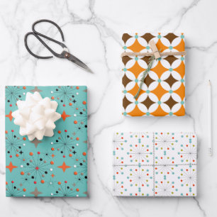 Retro Colourful Funky Patterns set 5 Wrapping Paper Sheet