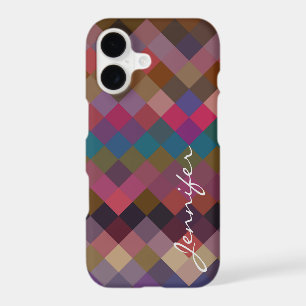 Retro Colourful Geometric Diamond Pattern #17