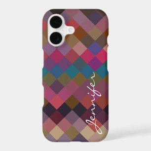 Retro Colourful Geometric Diamond Pattern #17