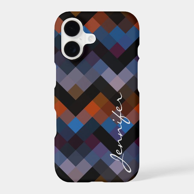 Retro Colourful Geometric Diamond Pattern #22 (Back)