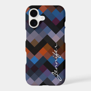 Retro Colourful Geometric Diamond Pattern #22