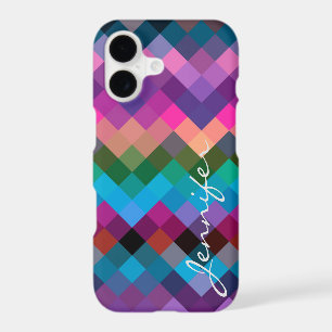 Retro Colourful Geometric Diamond Pattern #3