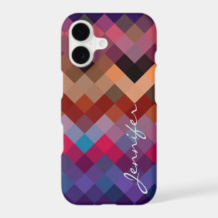 Retro Colourful Geometric Diamond Pattern #4