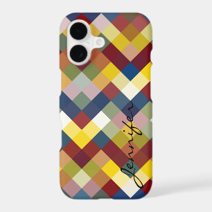 Retro Colourful Geometric Diamond Pattern #8