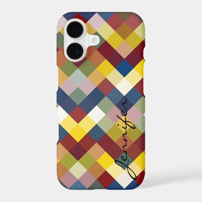 Retro Colourful Geometric Diamond Pattern #8 (Back)