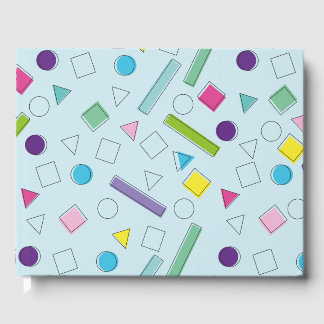 retro colourful geometric shapes guest book
