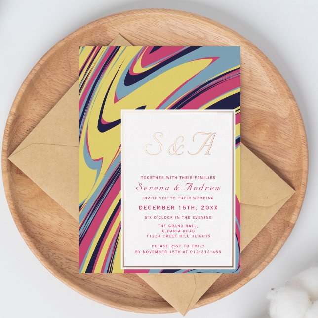 Retro Colourful Golden Foil Wedding (Creator Uploaded)