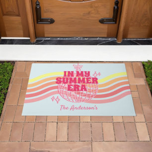 Retro Colourful Groovy Disco Ball In My Summer Era Doormat