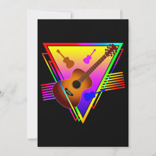 Retro Colourful Guitar Invitation