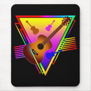 Retro Colourful Guitar Mouse Pad