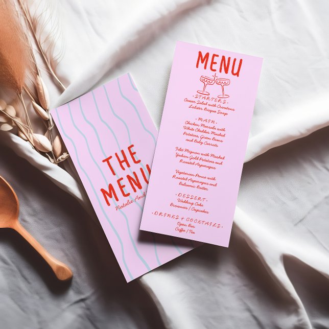 Retro  Colourful Hand Drawn Funky Wedding Menu (Creator Uploaded)