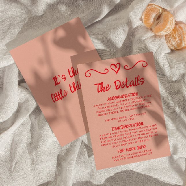 Retro Colourful Hand Drawn Quirky Wedding Details  Enclosure Card (Creator Uploaded)