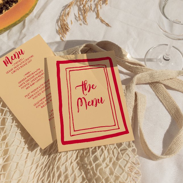 Retro Colourful Handwritten Fun Unique Wedding Menu (Creator Uploaded)