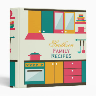 Retro Colourful Kitchen Recipe Binder