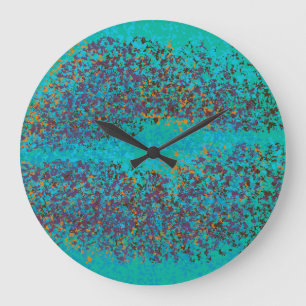 Retro Colourful Lips Large Clock