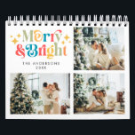 Retro Colourful Merry & Bright 3 Photo Christmas Calendar<br><div class="desc">Retro Colourful Merry & Bright 3 Photo Christmas Calendar</div>