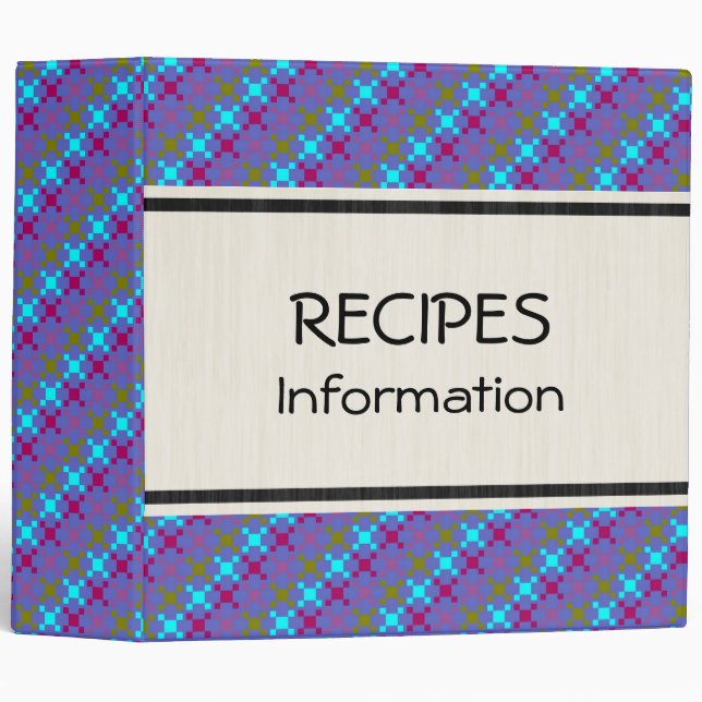 Retro Colourful Modern Geometric Pattern Binder (Front/Spine)