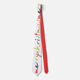 retro colourful modern Merry Christmas Holiday Tie