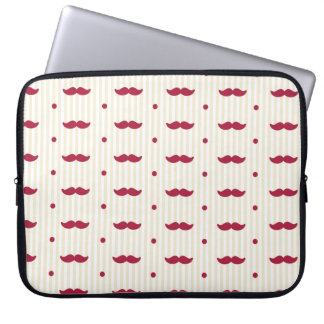 Retro Colourful Moustache Stache Handlebar Laptop Sleeve