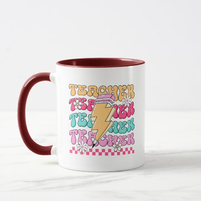 Retro Colourful Mug  Gift For Teacher (Left)