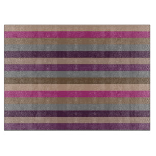 Retro Colourful Multi Stripes Pattern 5 Cutting Board