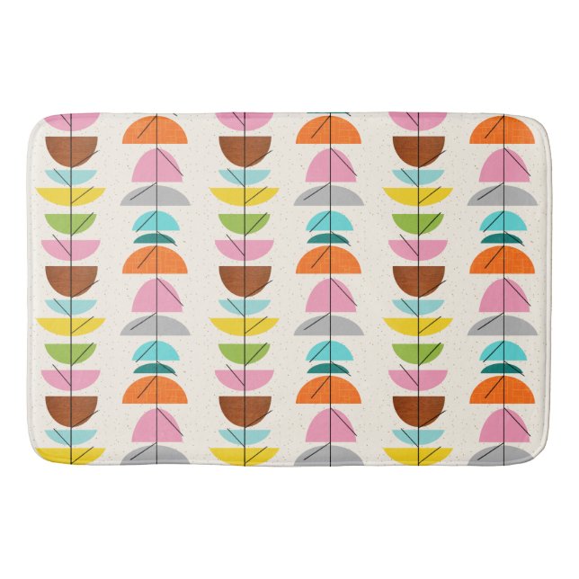 Retro Colourful Nests Bath Mat (Front)