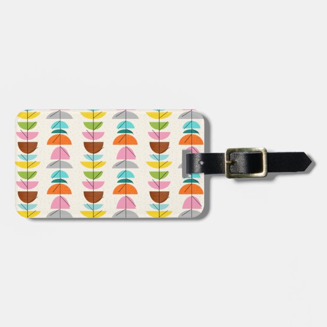 Retro Colourful Nests Luggage Tag (Front Horizontal)