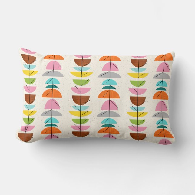 Retro Colourful Nests Lumbar Pillow (Front)
