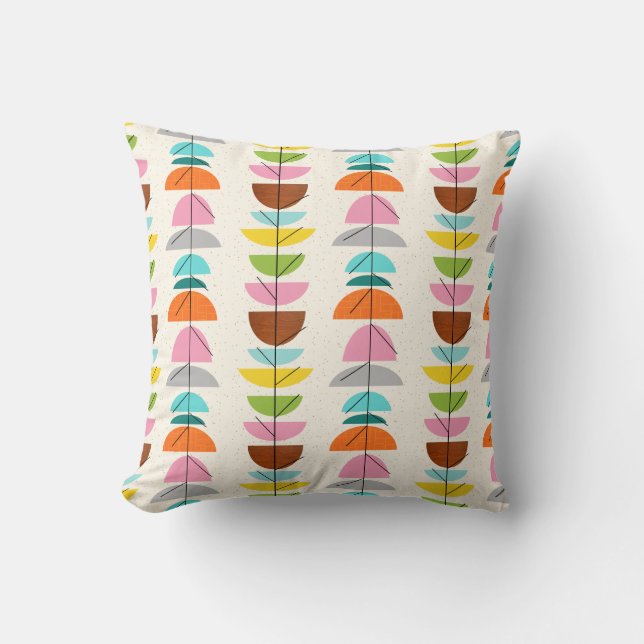 Retro Colourful Nests Pillow (Front)