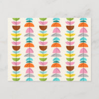 Retro Colourful Nests Postcard