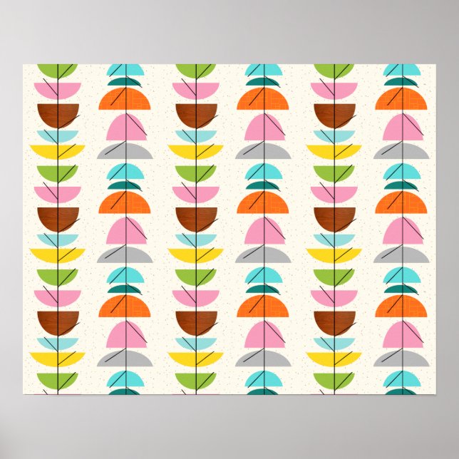 Retro Colourful Nests Poster (Front)